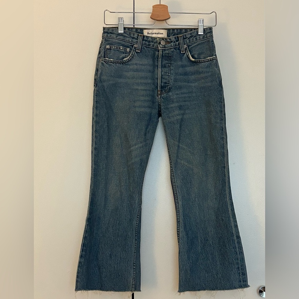 Reformation Dark Blue Ankle Jeans